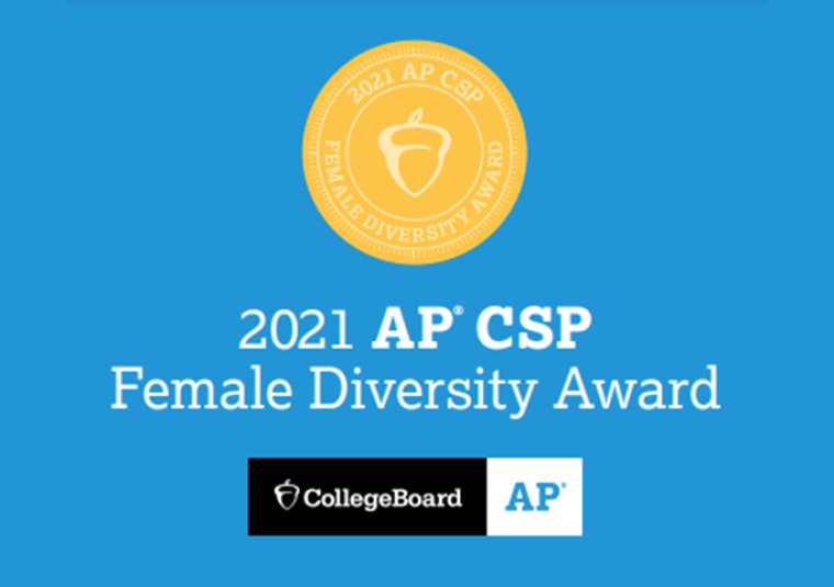 WAHS Earns 2021 AP Computer Science Female Diversity Award