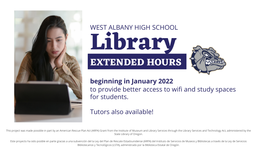 Libraries will be open extended hours beginning January 2022