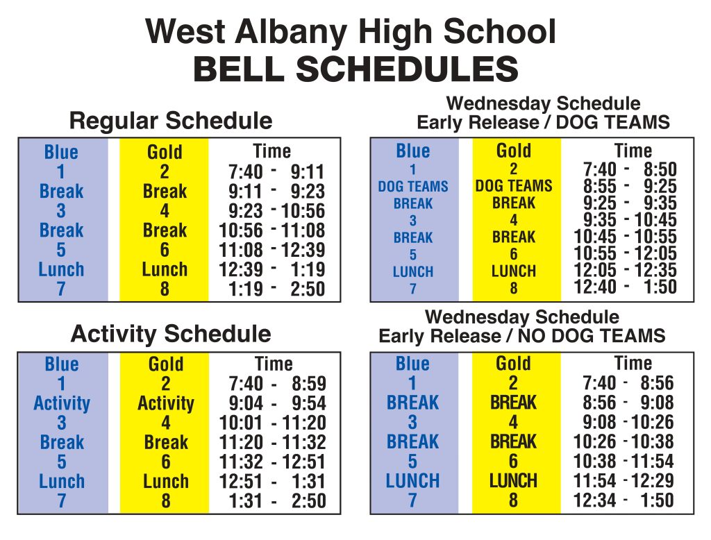 WAHS 2023 Bell Schedule
