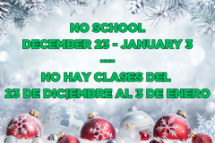 No School December 23- January 3